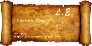 Lisztes Ernő névjegykártya